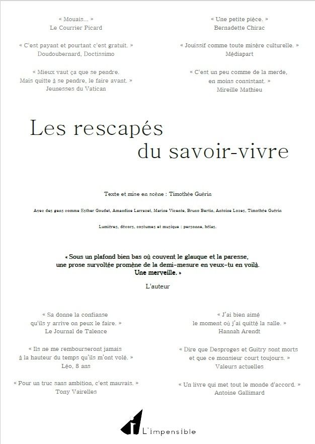 Les rescapés du savoir-vivre