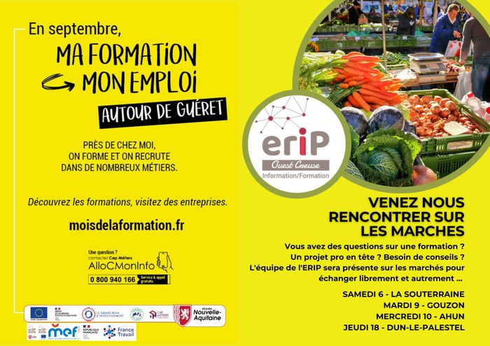 Venez nous rencontrer sur les marchés - FORMATION