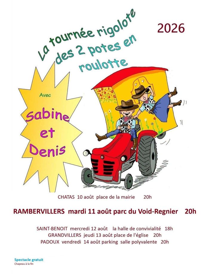 Affiche — la tournée rigolote des 2 potes en roulotte