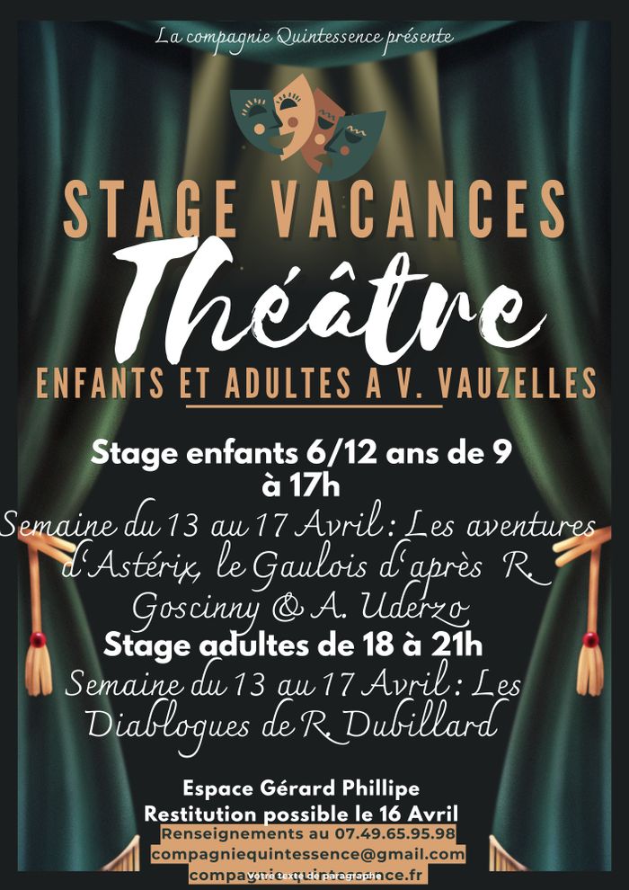 Stage de théâtre enfants
