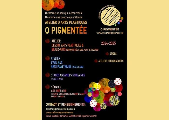 Stages artistiques des vacances d'été 2025 à l'Atelier O Pigmentée