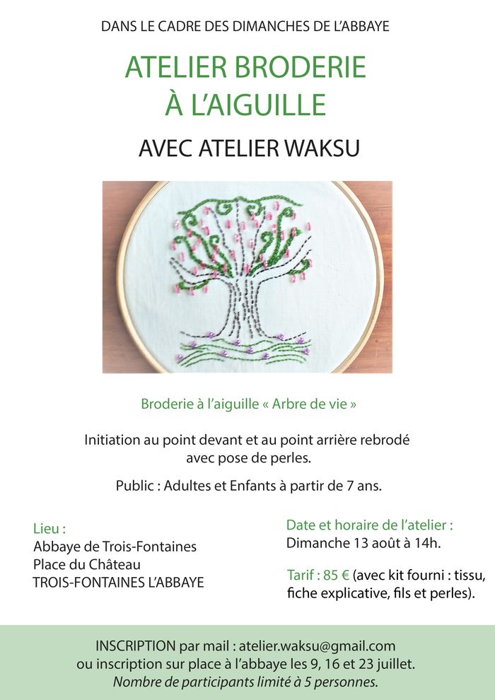 Atelier Broderie à l'aiguille