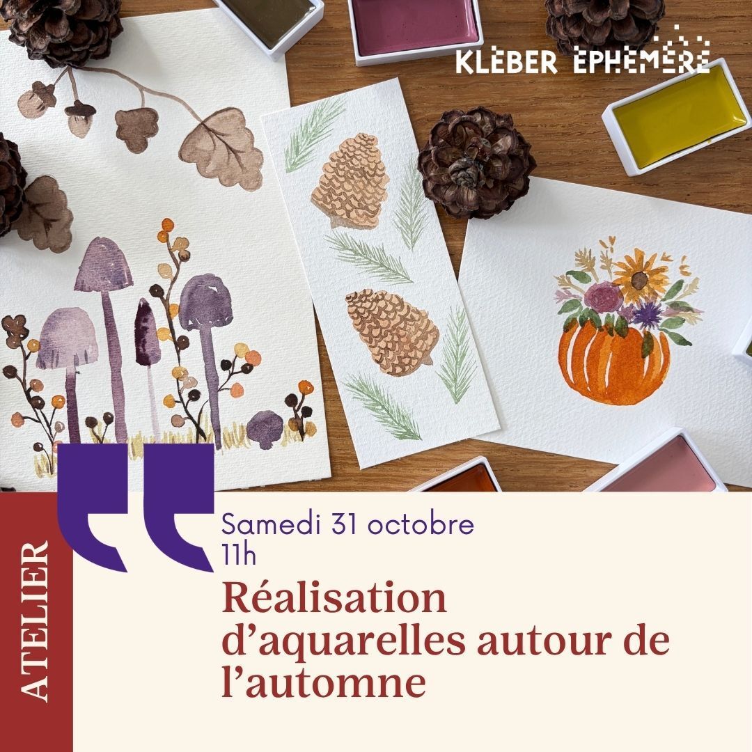 Atelier créatif : réalisation d'aquarelles sur le thème de l'automne