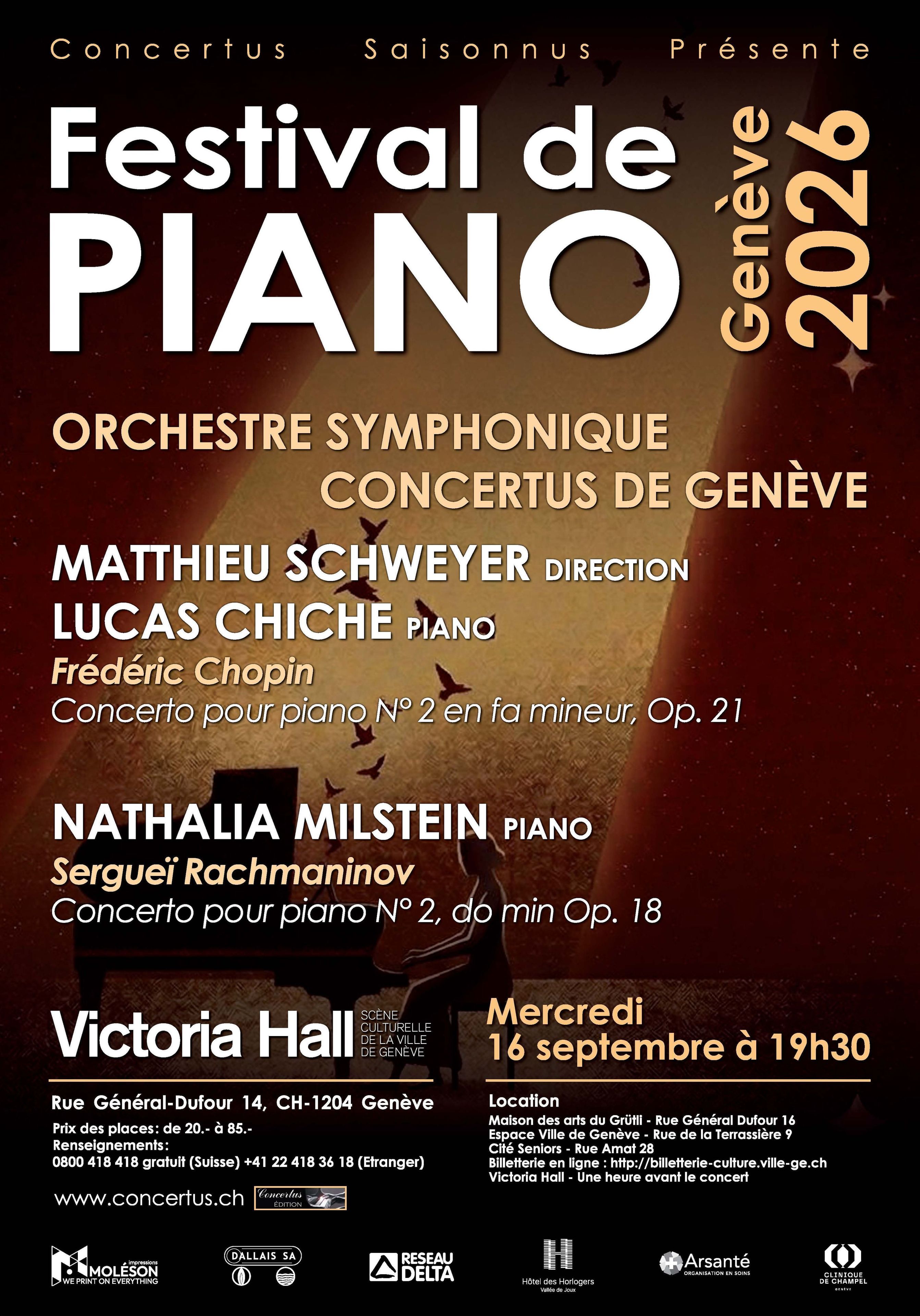 Festival de piano 2026: Orchestre Concertus, dirigé par Matthieu Schweyer, Lucas Chiche et Nathalia Milstein