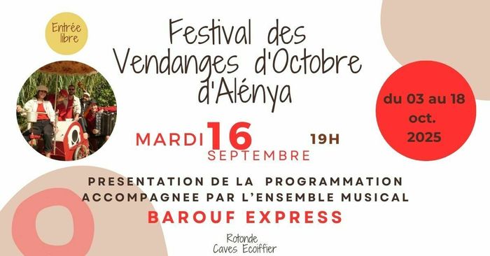Présentation de la programmation du festival des Vendanges d'Octobre d'Alénya