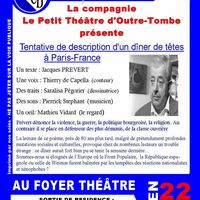 Tentative de description d'un dîner de têtes à Paris-France