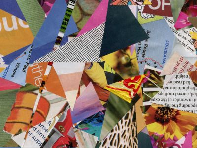 Atelier techniques mixtes : collages sur revues