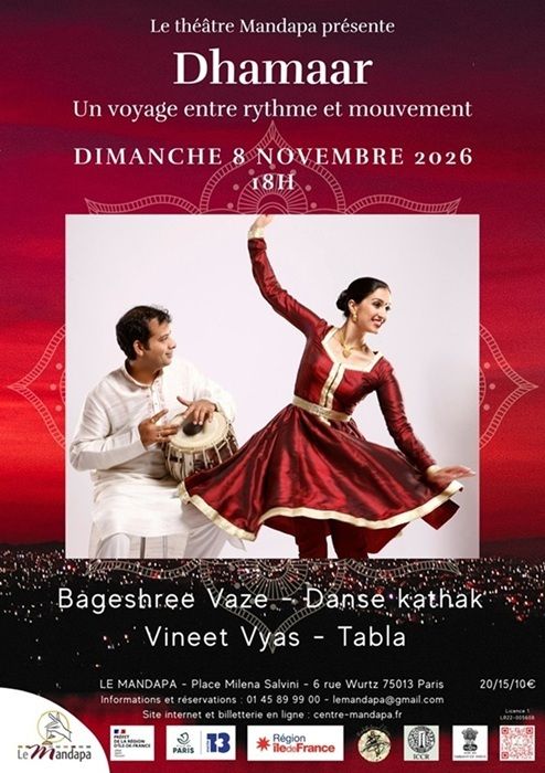 Dhamaar - Un voyage entre rythme et mouvement - Danse indienne