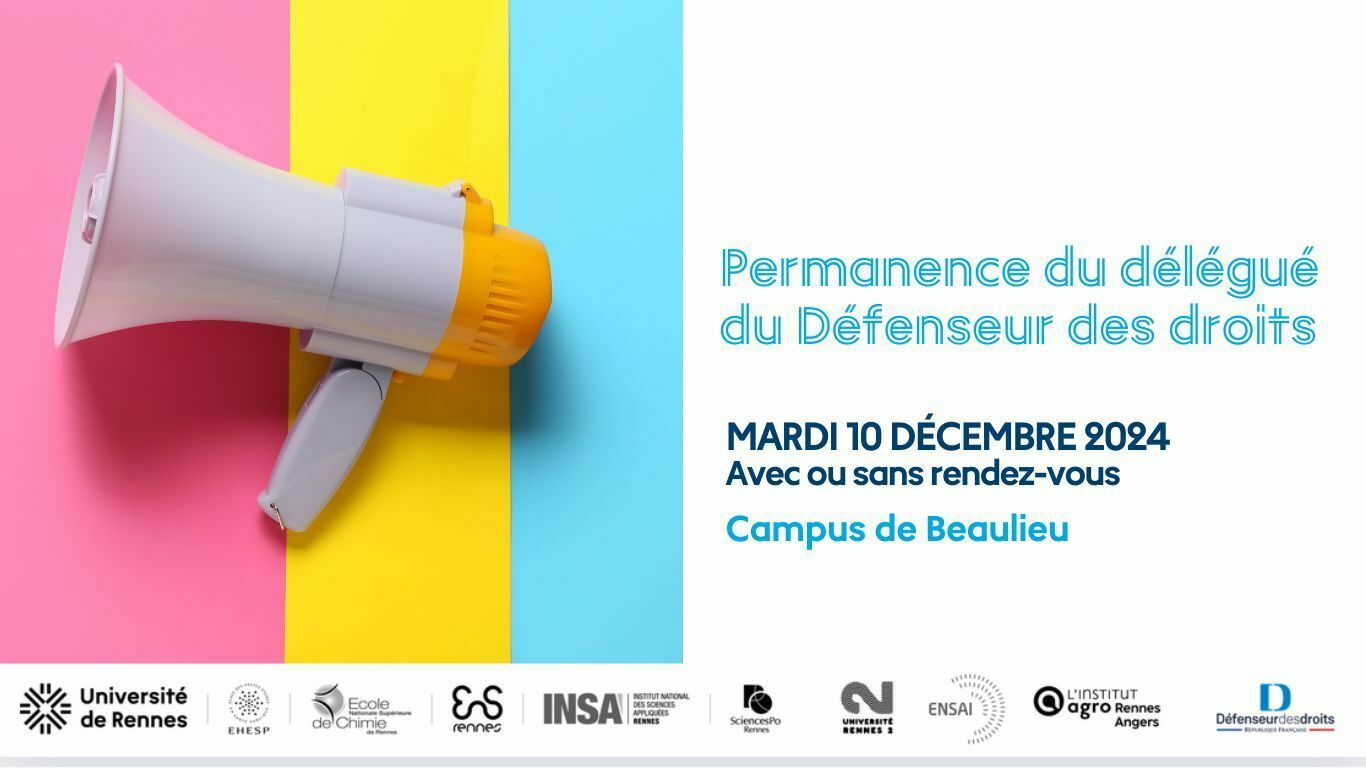 Le délégué représentant le Défenseur des droits propose aux personnels et étudiant·es des universités et écoles rennaises de le rencontrer, avec ou sans rendez-vous.