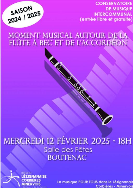 Moment musical autour de la flûte à bec et de l’accordéon