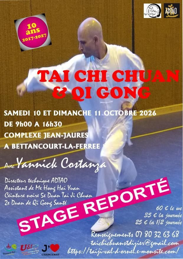 Stage de Tai Chi Chuan et de Qi Gong reporté