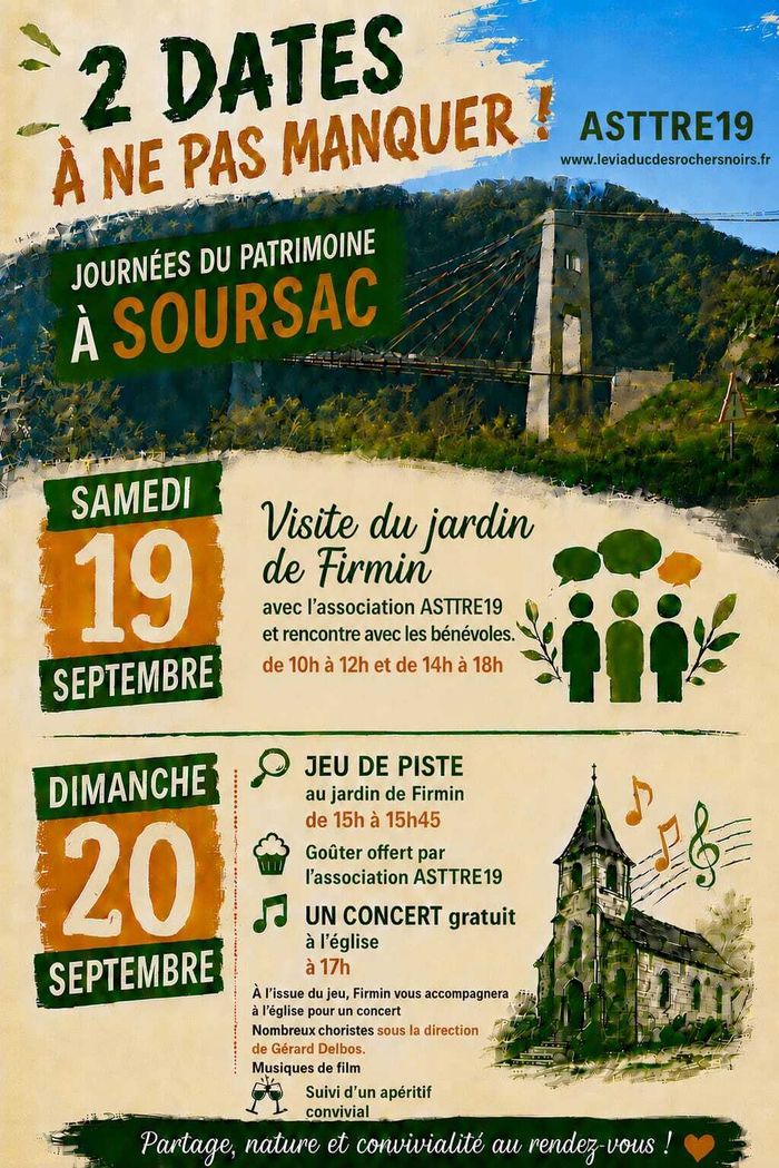 Affiche — Visite du jardin de Firmin, jeu de piste et concert gratuit