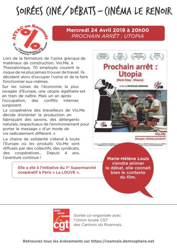 (ciné-débat) Prochain Arrêt - Utopia avec Marie-Hélène LOUIS qui a été à l'initiative du 1er Supermarché coopératif à Paris