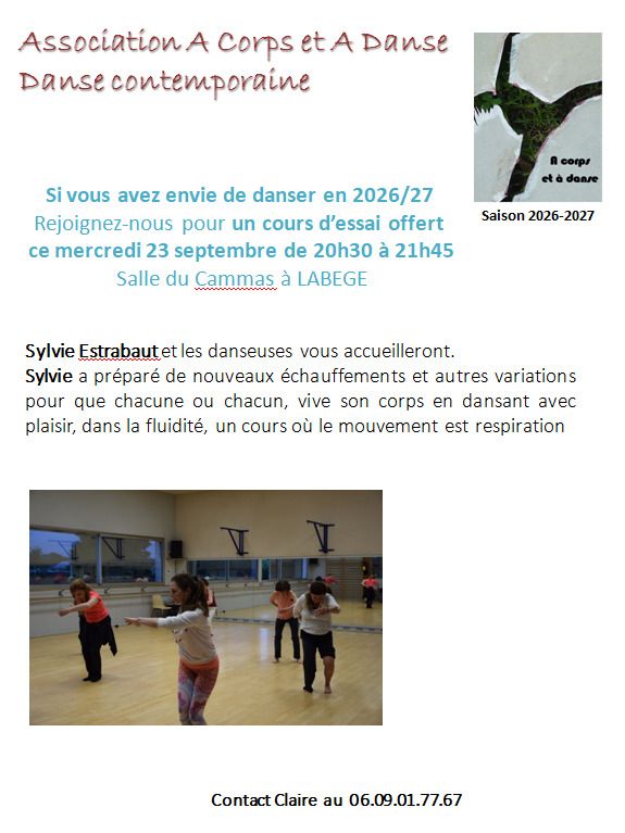 Ouverture saison 26-27 Association A corps et à danse