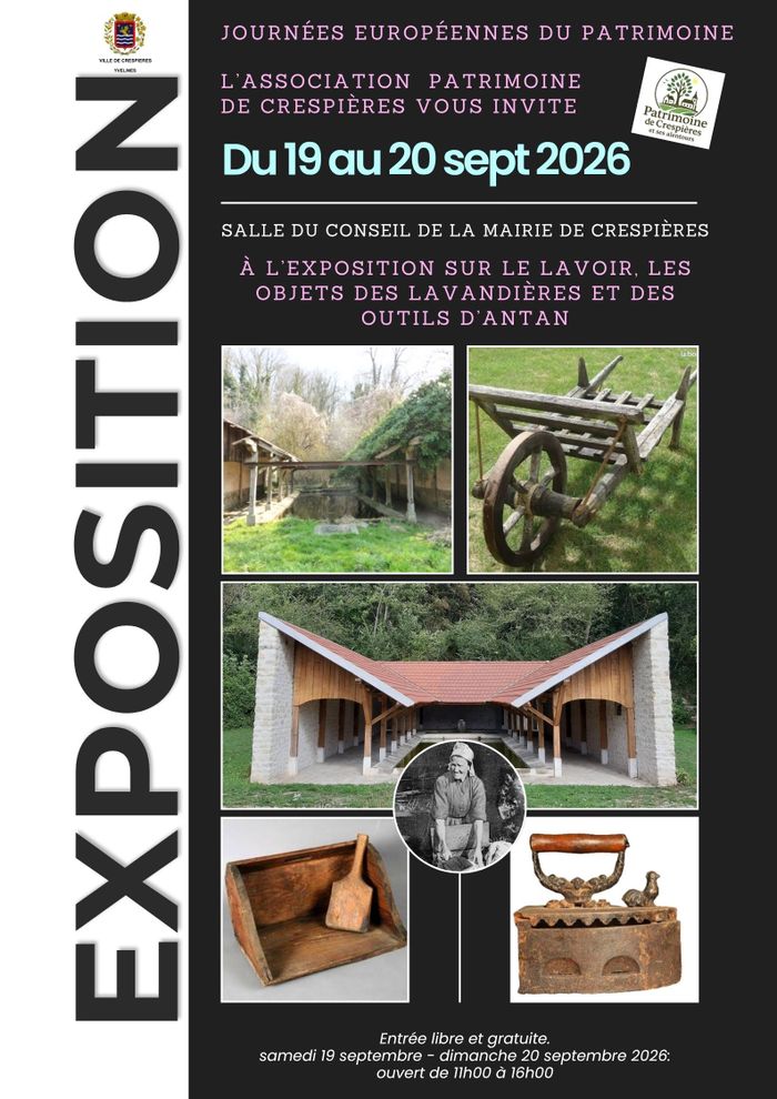 Exposition lavoir de Crespières, objets des lavandières et objets d'antan