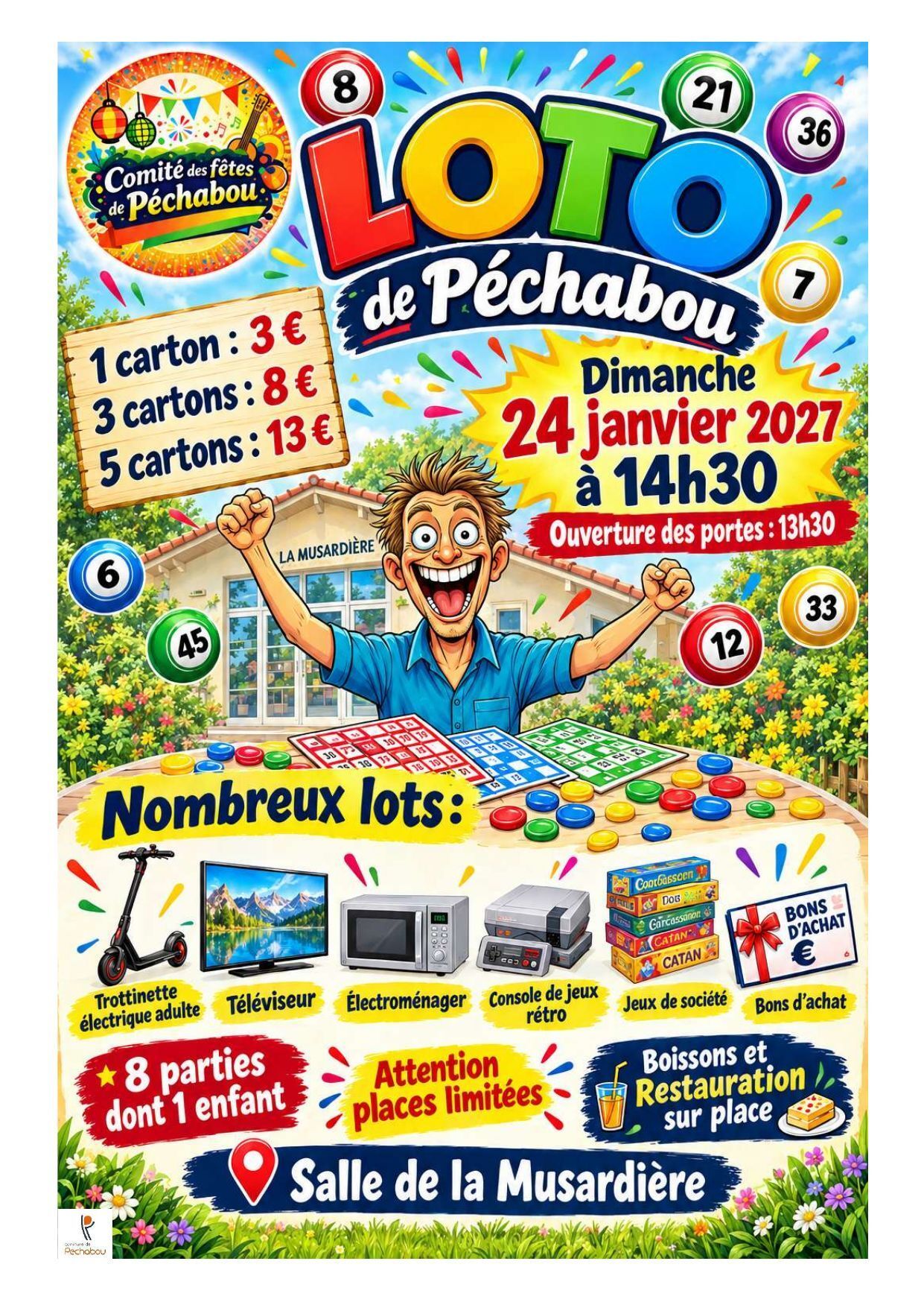 Flyer Loto du comité des fêtes de Péchabou