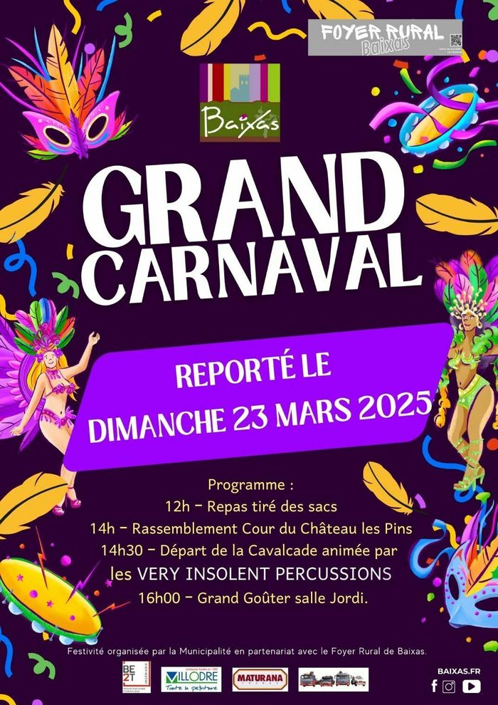 Grand Carnaval de Baixas - Cavalcades et concert Very Insolent Percussions