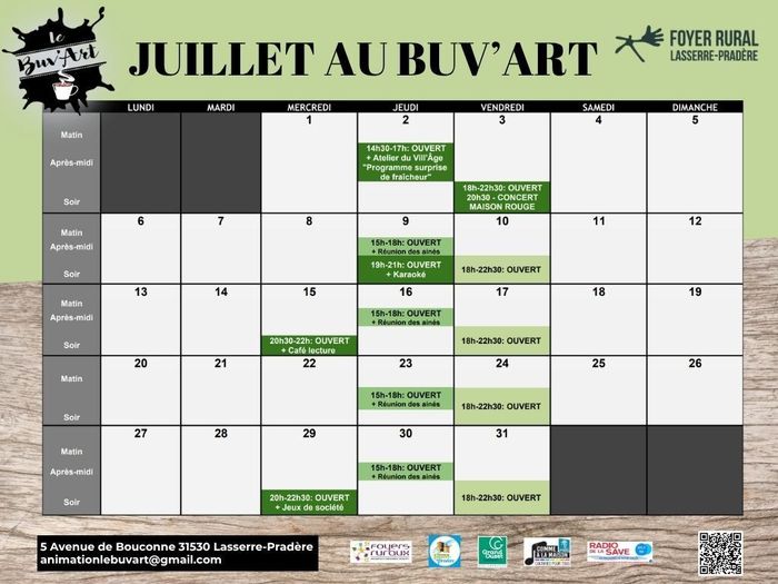 JUILLET au BUV'ART