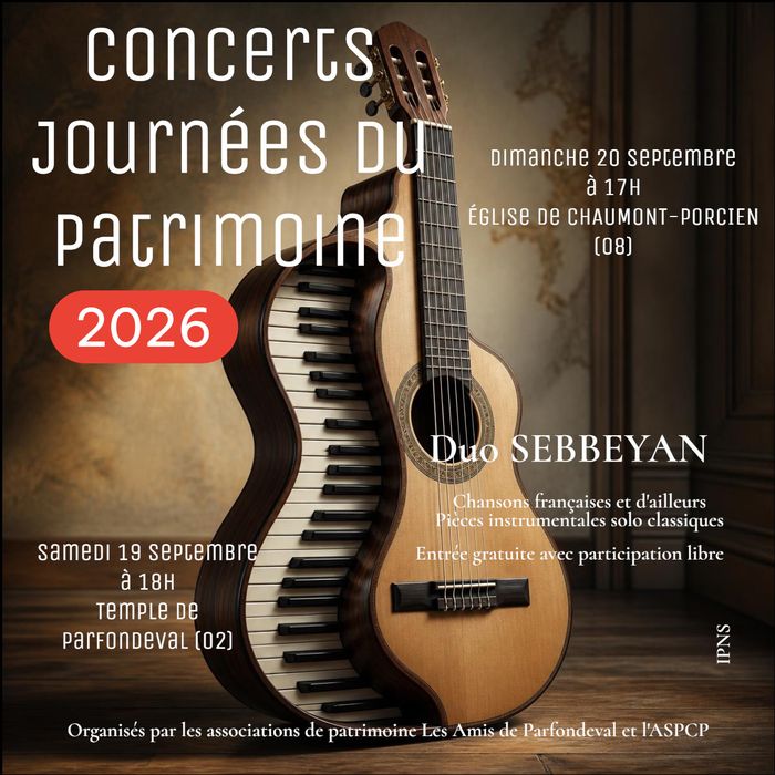 Affiche — Concert du Duo Sebbeyan au temple de Parfondeval
