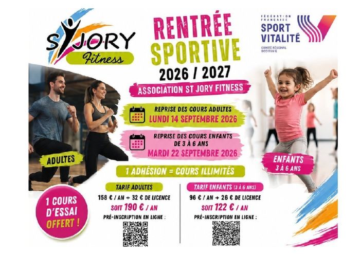 Rentrée sportive 2026/2027 avec Saint Jory Fitness ! - Lundi 14 septembre