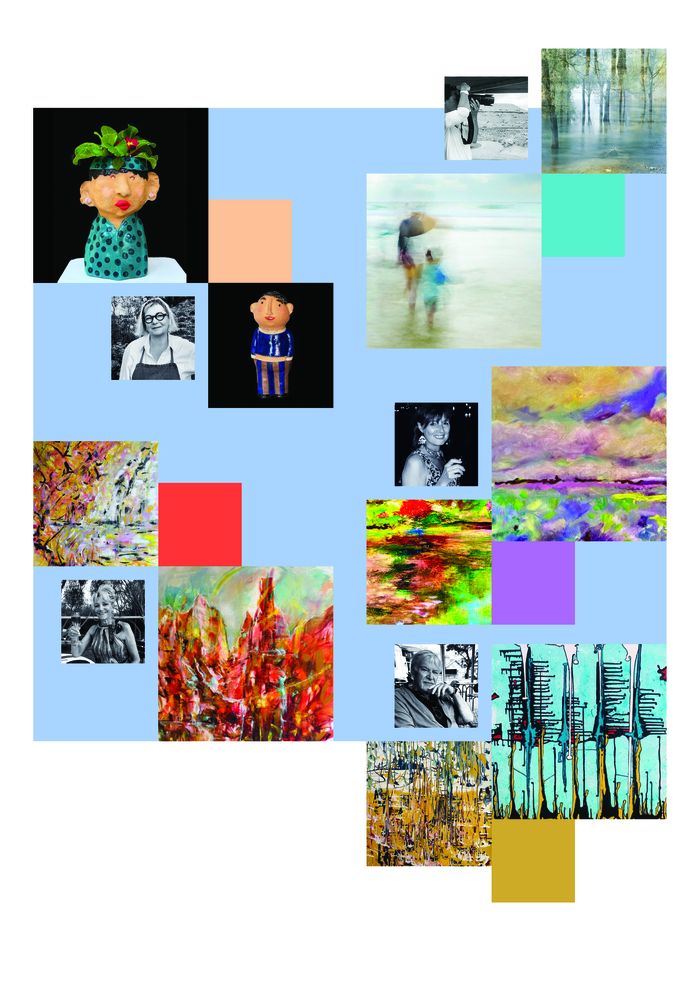 Au Carré à la Farine, 5 artistes mêlent peinture, céramique, photographie, cinq langages qui se frôlent et se répondent. Entre les œuvres, la lumière circule librement.