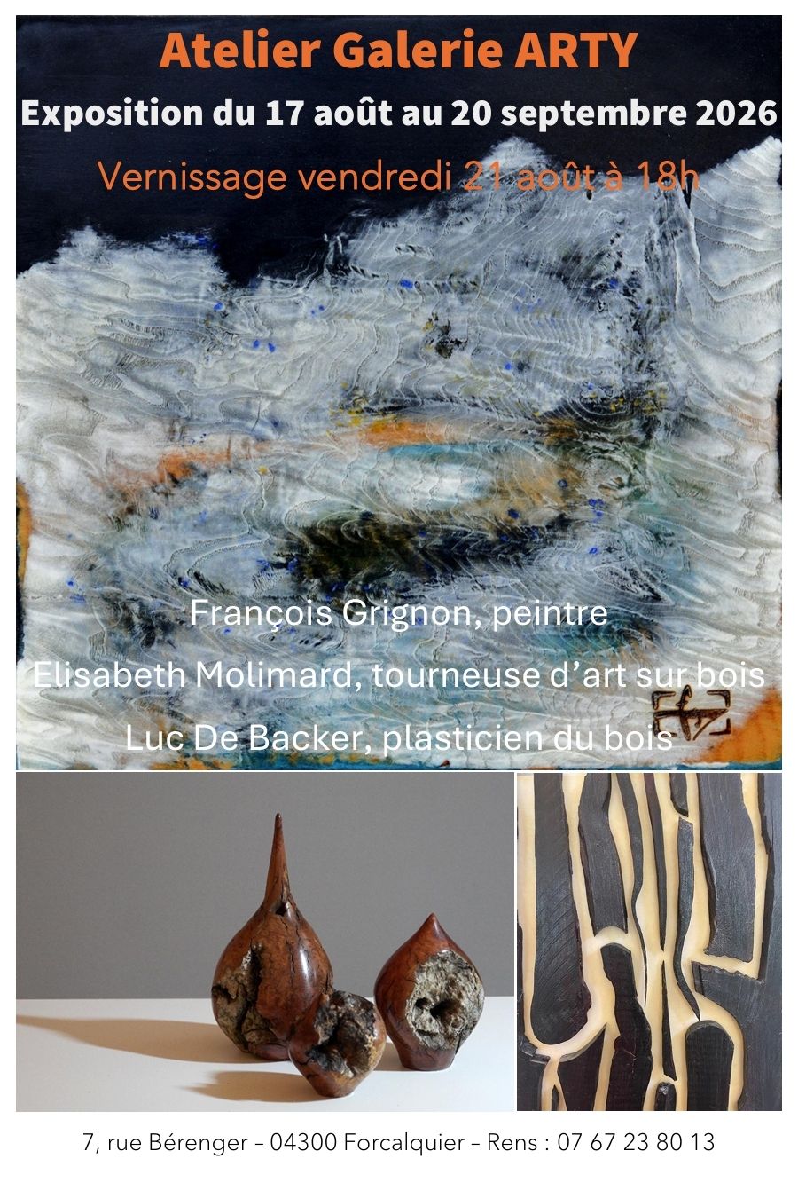 Exposition autour du matériau bois, 3 artistes, 3 univers