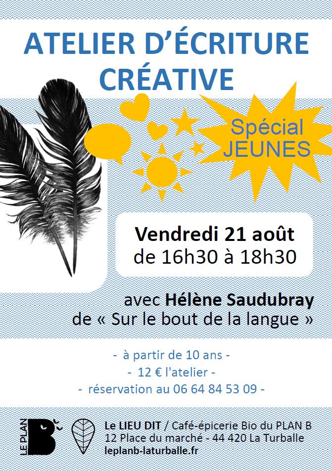 Atelier écriture créative pour les jeunes