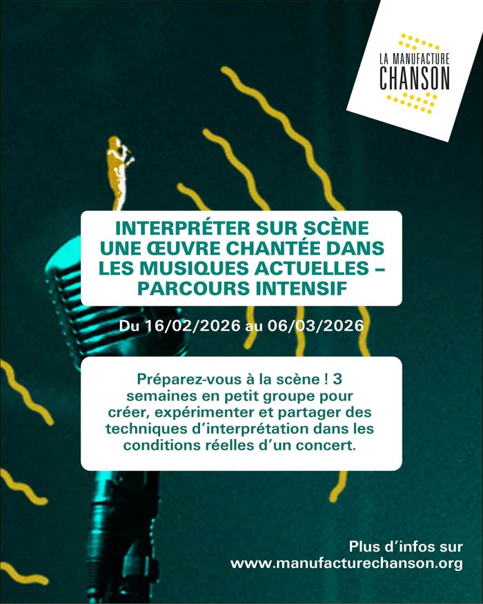 Stage - Interpréter sur scène une œuvre chantée dans les musiques actuelles – Parcours intensif