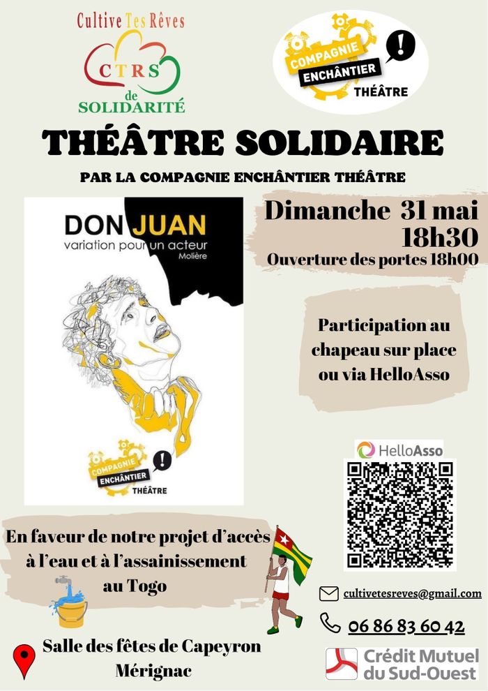 Théâtre solidaire : Don Juan de Molière par la Compagnie Enchântier Théâtre