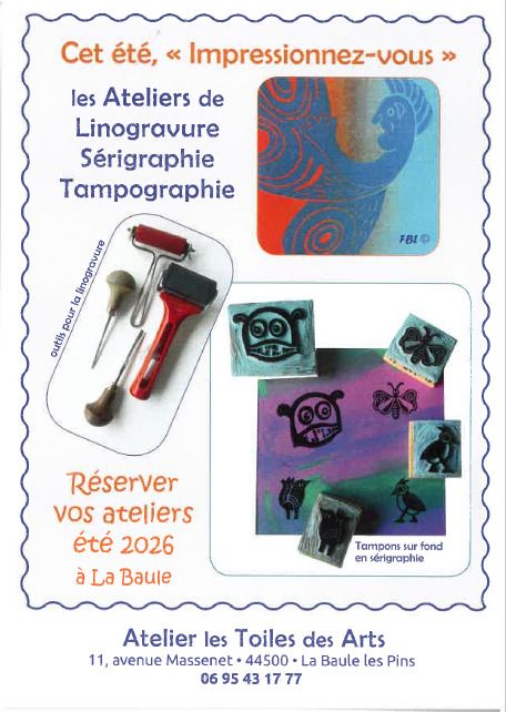 Les ateliers de Linogravure, sérigraphie et tampographie