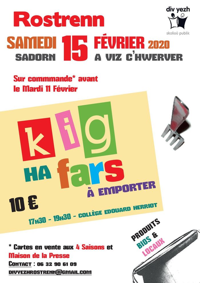 Kig-ha-farz Div Yezh Rostrenn (à emporter)