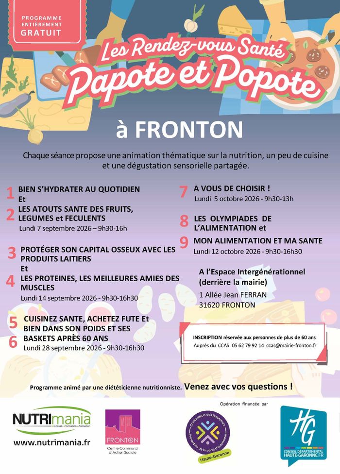 Les rendez-vous santé PAPOTE & POPOTE