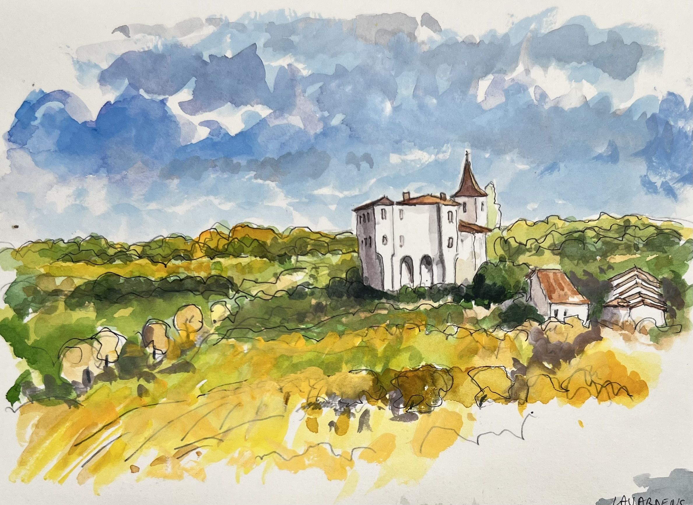 Aquarelles du Gers - une rencontre avec Patrice Hyver, peintre cycliste