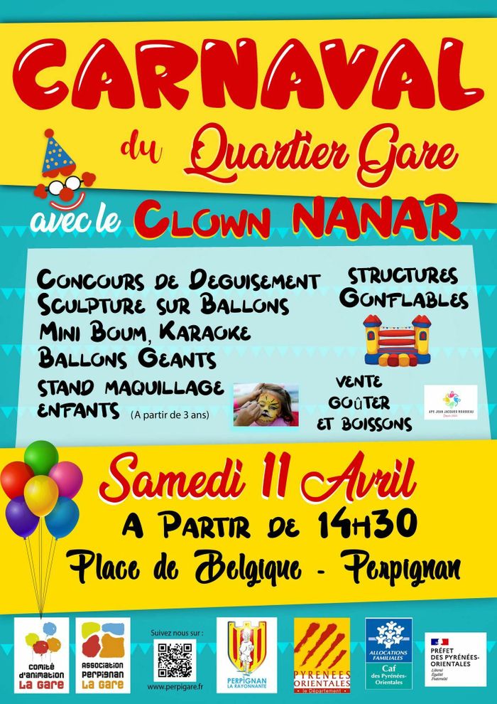Carnaval du Quartier Gare avec le clown Nanar