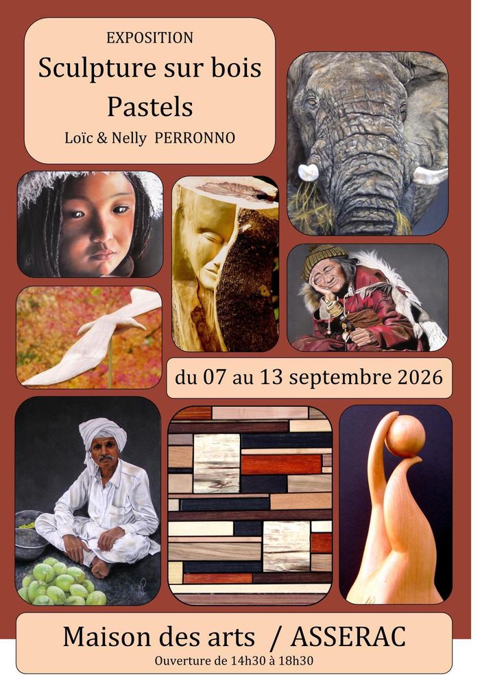 Exposition : sculptures sur bois et pastels
