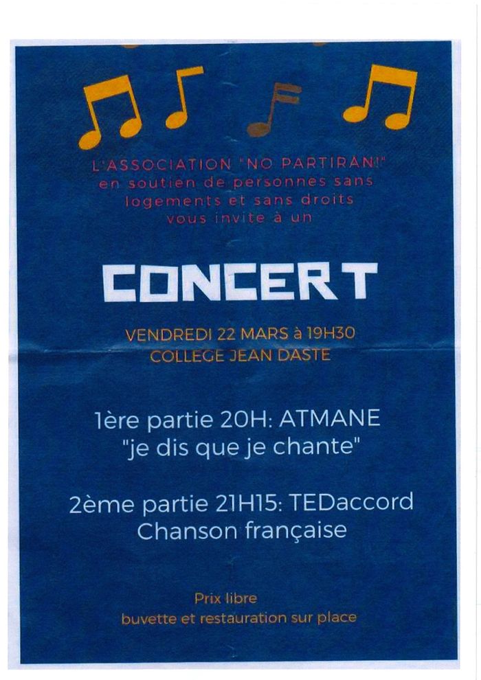 (concert) à l'initiative de l'association NO PARTIRAN