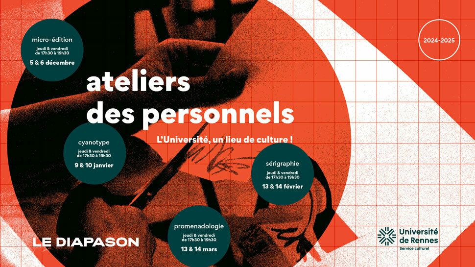 Le Service Culturel propose quatre ateliers artistiques aux personnels de l’Université de Rennes