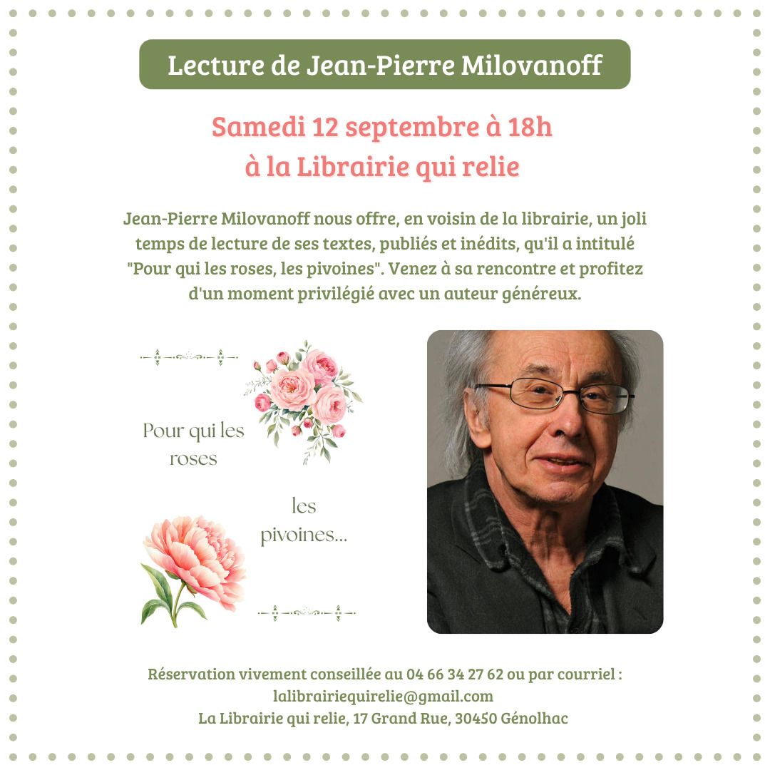 Lecture "Pour qui les roses, les pivoines"