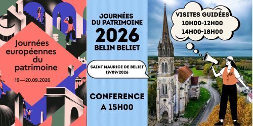 Visites et conférence sur l'histoire de l'église Saint-Maurice de Béliet à Belin-béliet — le 19 septembre 2026