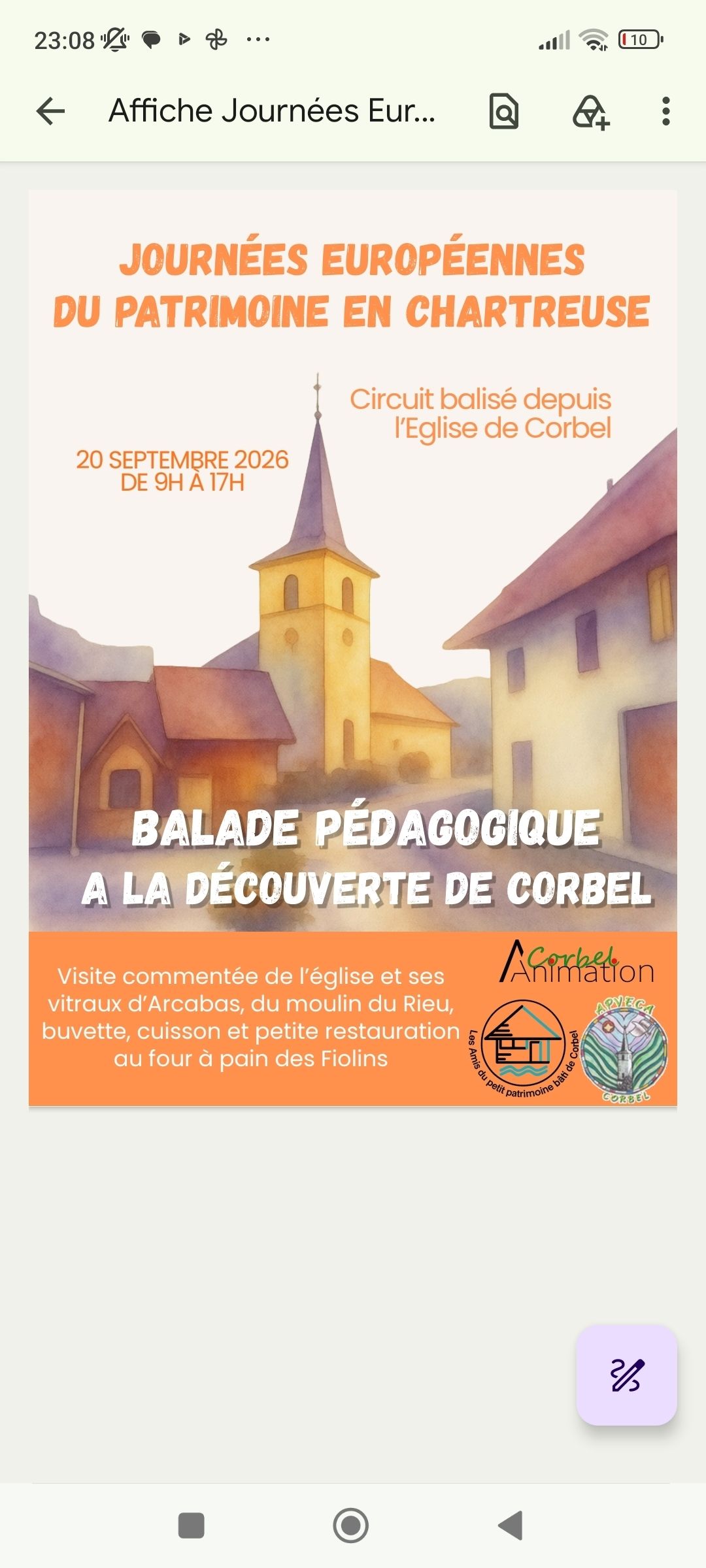 Visite patrimoniale de Corbel 73160