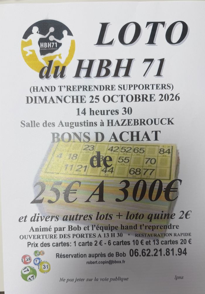 LOTO DU HANDBALL HAZEBROUCK 71