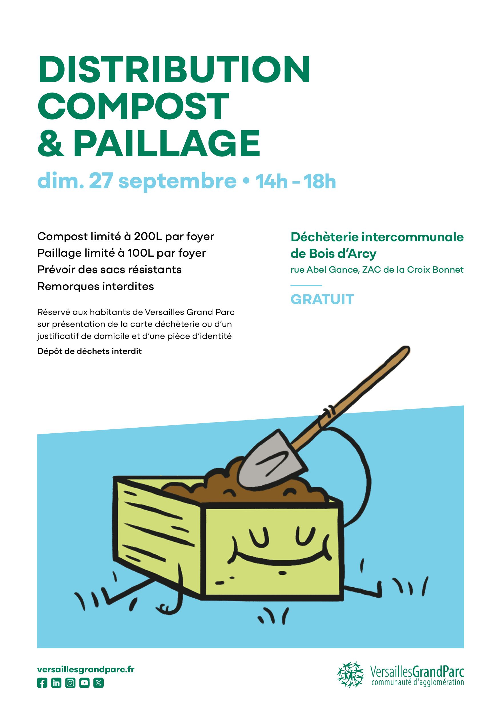 Distribution de compost et paillage le 27 septembre 2026