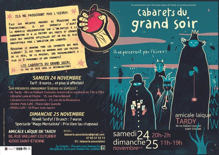 (cabaret) Cabarets du Grand Soir, Ils ne passeront pas l'hiver ! Un pas de côté vers la désinhibition !
