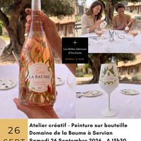 Atelier peinture sur bouteille / Domaine de la Baume à Servian