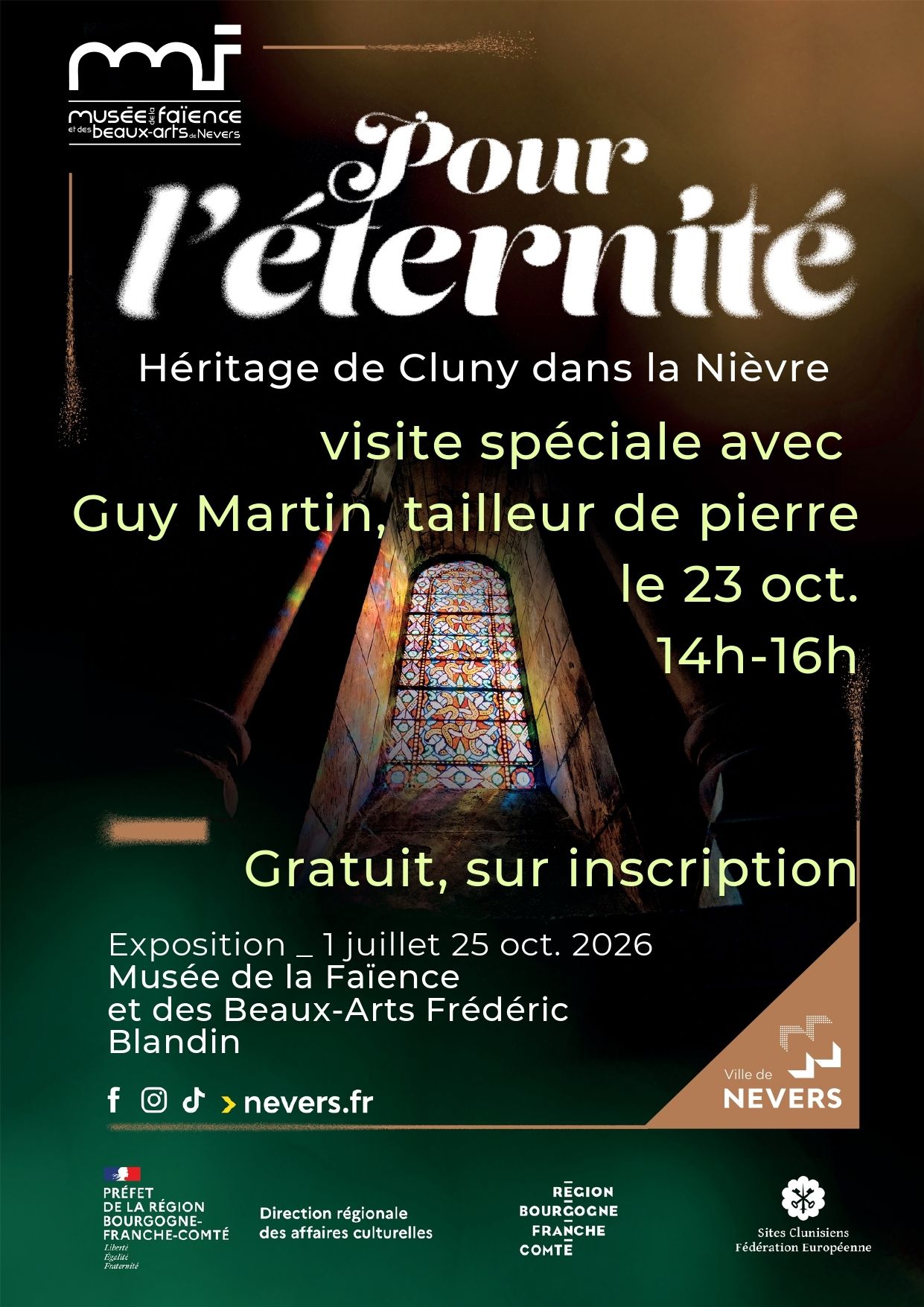 Visite spéciale avec un tailleur de pierre de l'exposition temporaire "Pour l'Eternité. Histoire de Cluny dans la Nièvre."