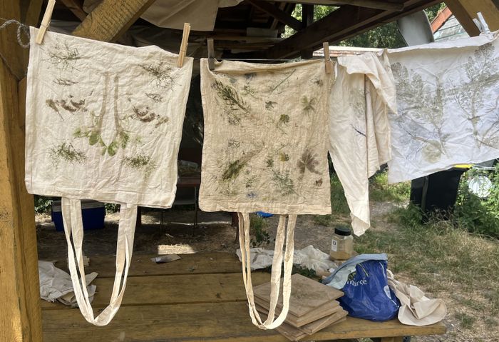 Venez réaliser des empreintes végétales sur tissue grâce aux plantes de notre jardin !