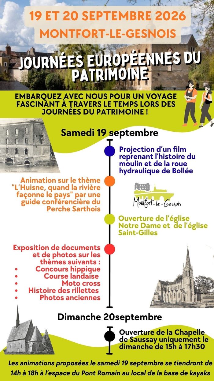 Animation sur le thème de "L'Huisne" et exposition de documents et photos sur les fêtes populaires de Montfort-le-Gesnois