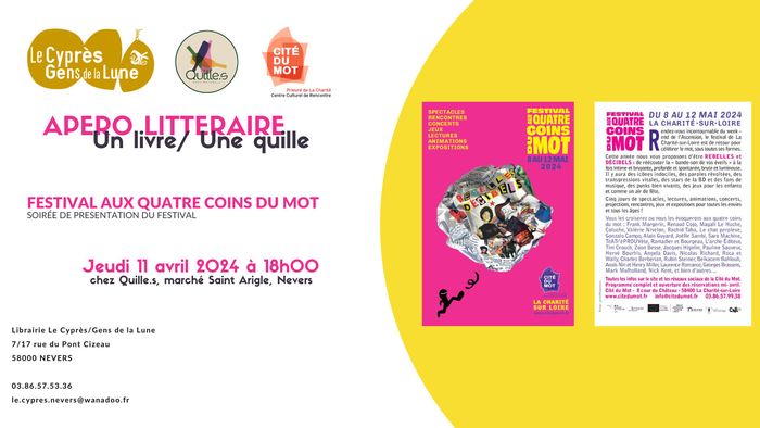 Apéro Littéraire : présentation du festival Aux quatre coins du mot