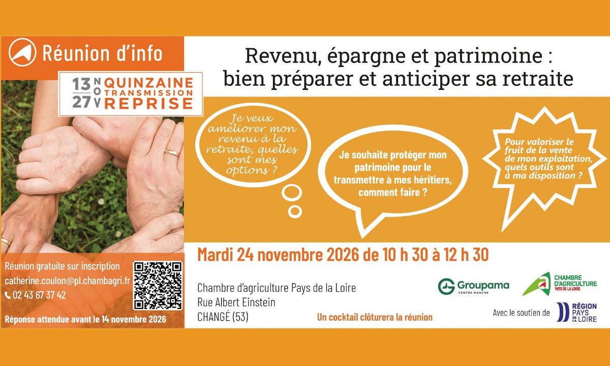 Réunion d’information - Revenu, épargne et patrimoine : bien préparer et anticiper sa retraite