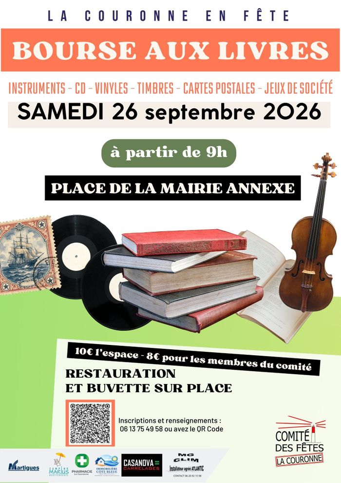 Bourse aux livres, instruments, CD, vinyles, timbres, cartes postales et jeux de société